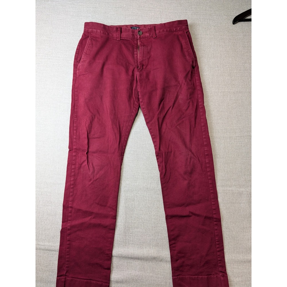 J.Crew Chino Pants Mens 30x30 Burgundy Cotton Flex Slim H3167